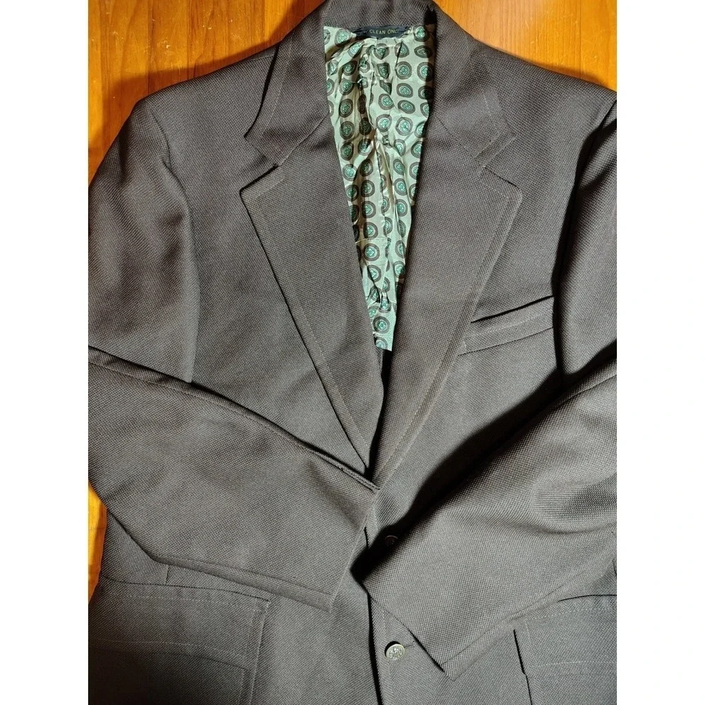 Vintage Cricketeer Men's Sport Coat Blazer 44R 2-Button Brown Textured Lining Ox